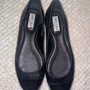 Jimmy Choo Black Leather Flats